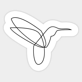 Colibri - single line bird art Sticker